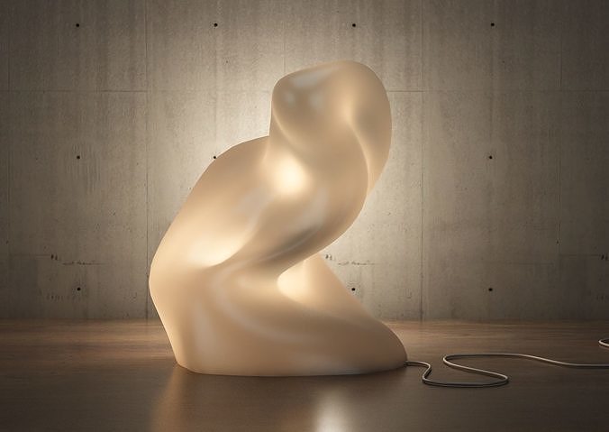 lighting 3d print model table lamp with sculpture 3D model