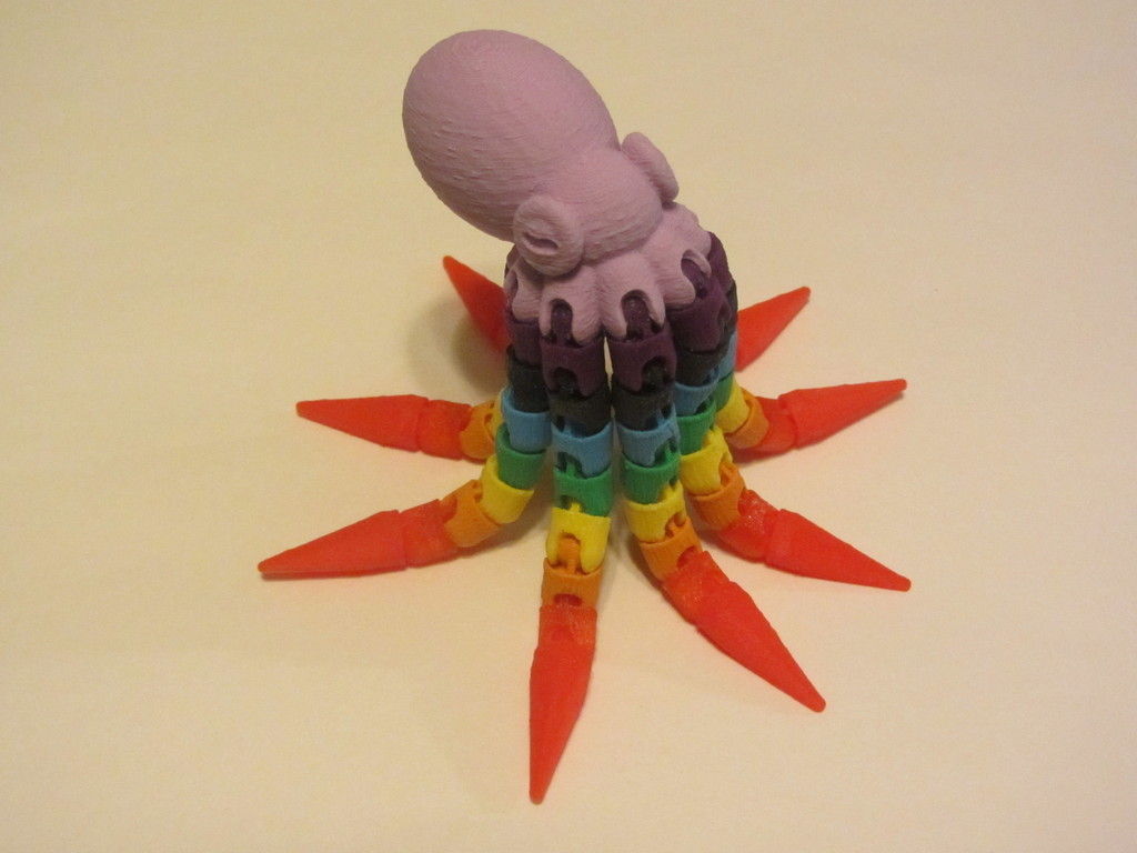 Ball-joint articulated octopus Free 3D print model_2