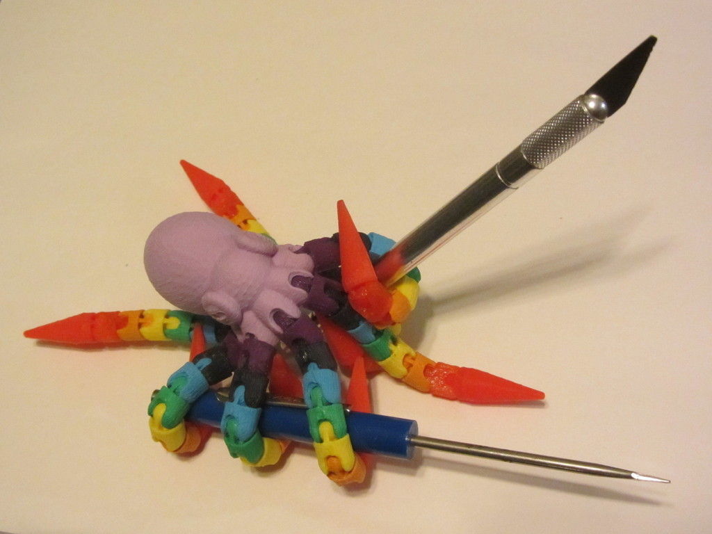 Ball-joint articulated octopus Free 3D print model_1
