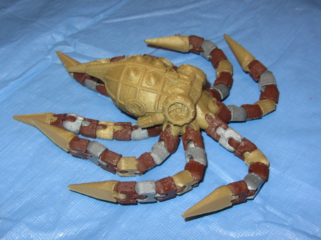 Ball-joint articulated octopus Free 3D print model_7