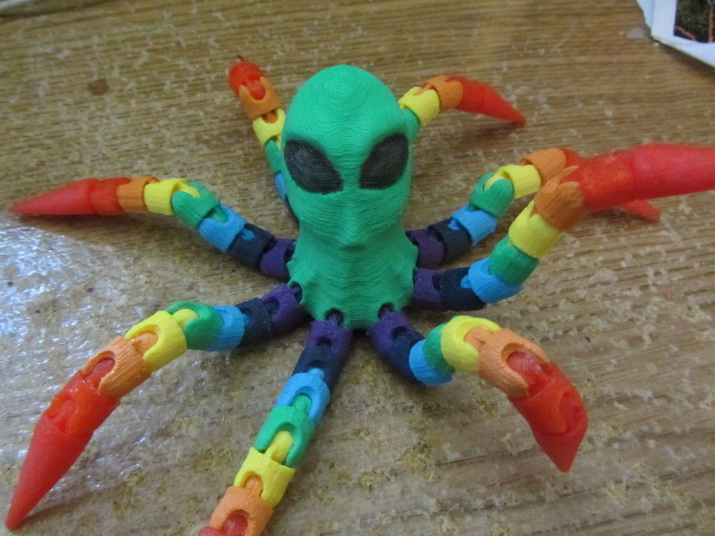 Ball-joint articulated octopus Free 3D print model_6