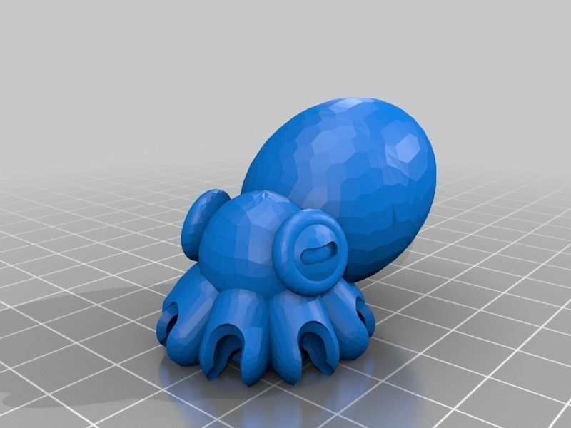Ball-joint articulated octopus Free 3D print model_9