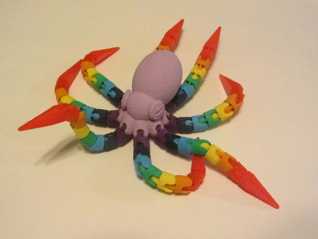 Ball-joint articulated octopus Free 3D print model_20