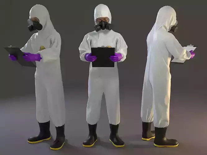 Biohazard Suit Female ACC 2130 008 Low-poly 3D model