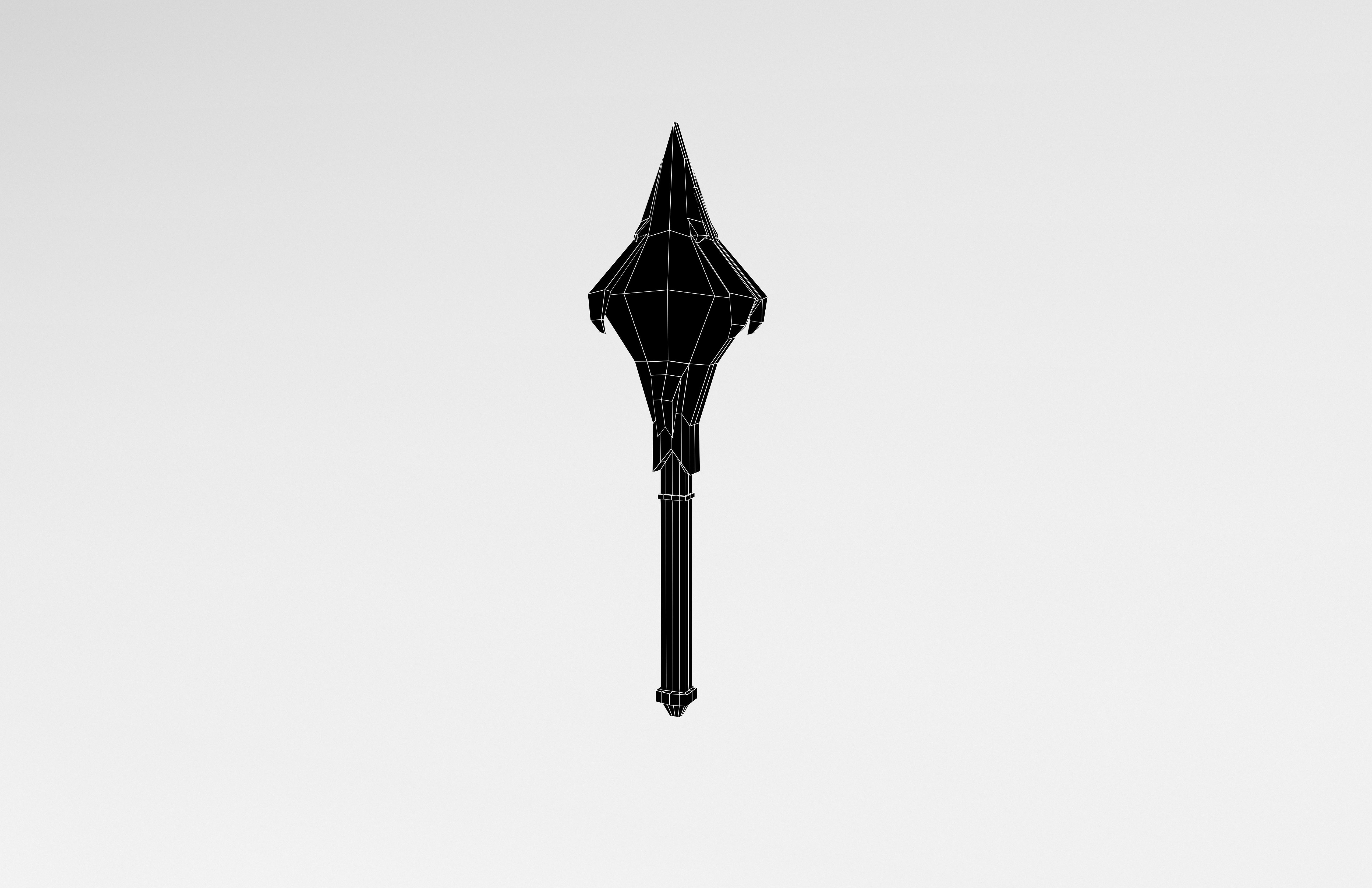 Lowpoly Sword 021 Low-poly 3D model_6