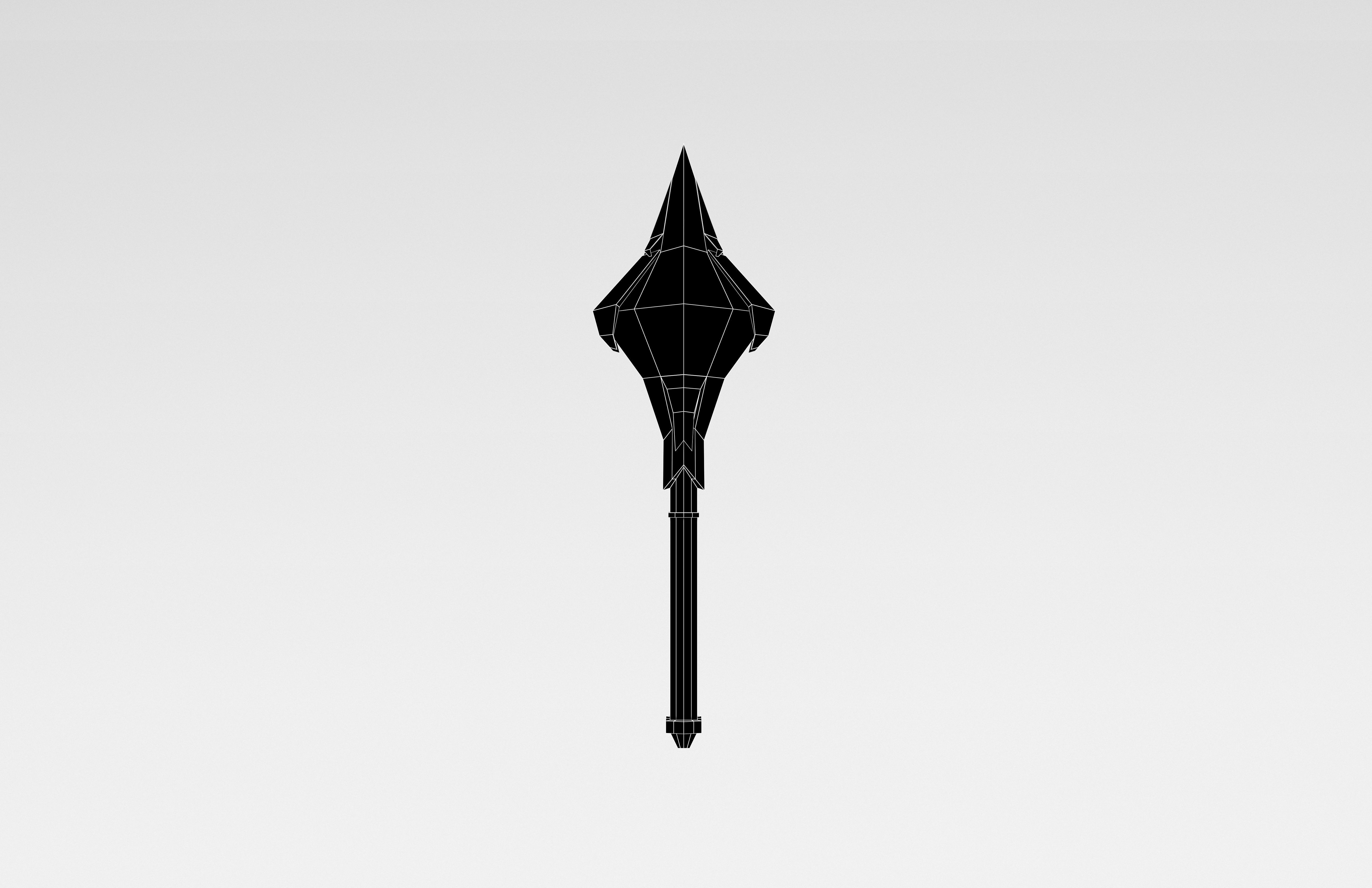 Lowpoly Sword 021 Low-poly 3D model_5