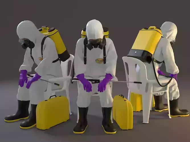 Biohazard Suit Female ACC 2130 010 Low-poly 3D model