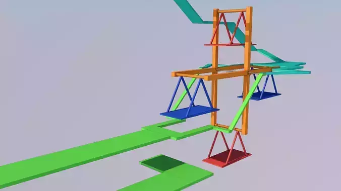Car Stunt Circuit - Game level low-poly 3d models Low-poly 3D model