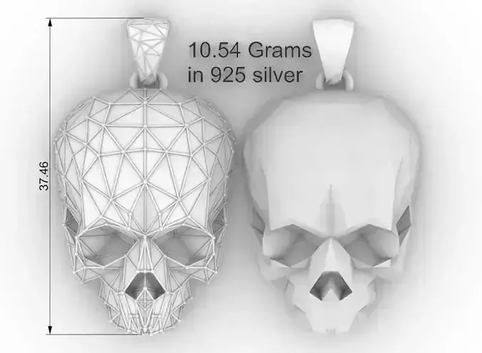 skull pendant lwo poly 