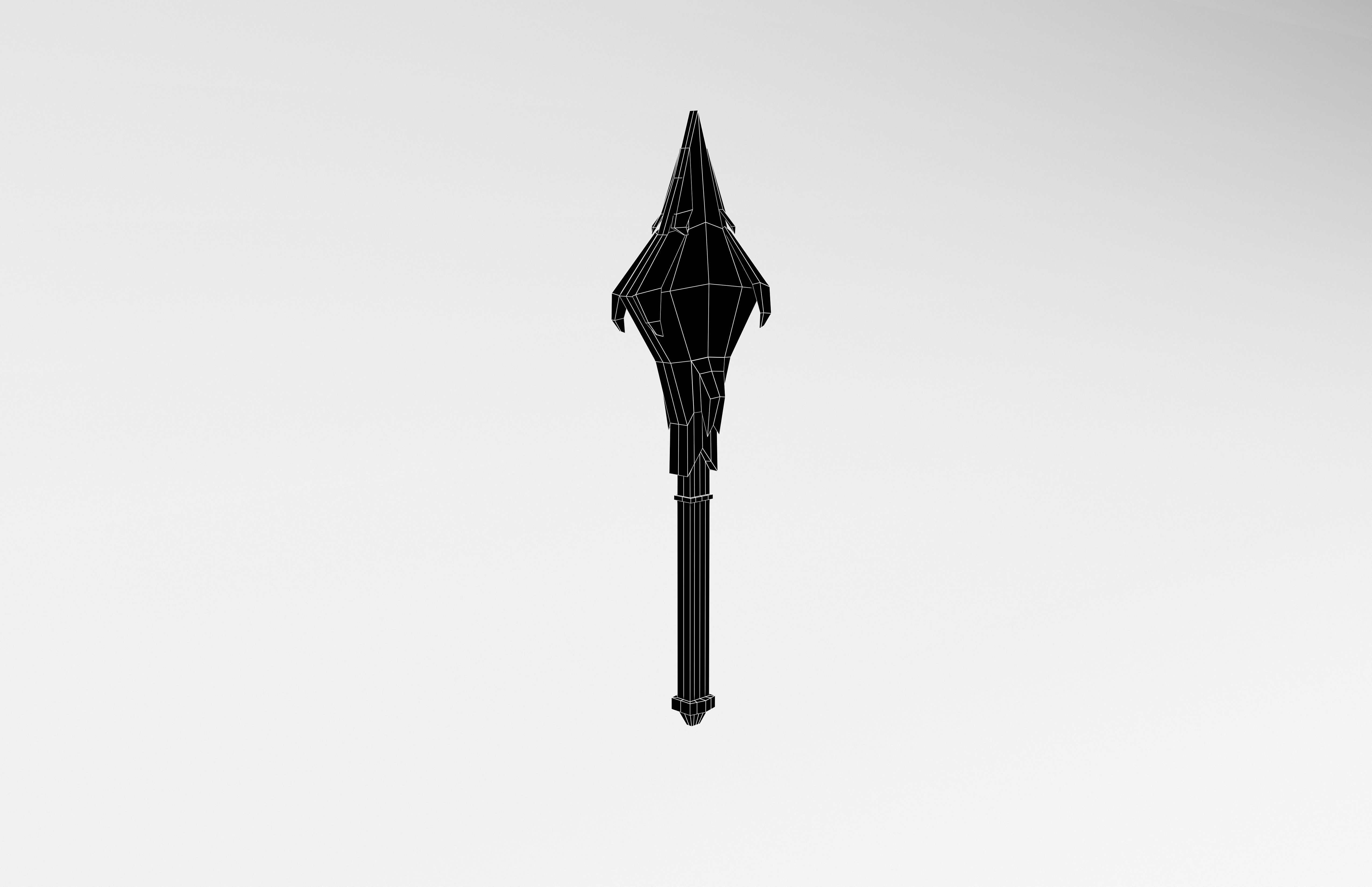 Lowpoly Sword 022 Low-poly 3D model_7