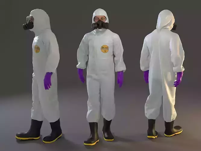 Biohazard Suit Male ACC 2130 001 Low-poly 3D model