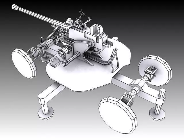 37mm M1939 61K Automatic Air Defense Gun 3D model_0