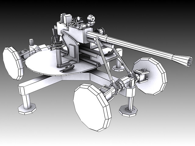 37mm M1939 61K Automatic Air Defense Gun 3D model_2