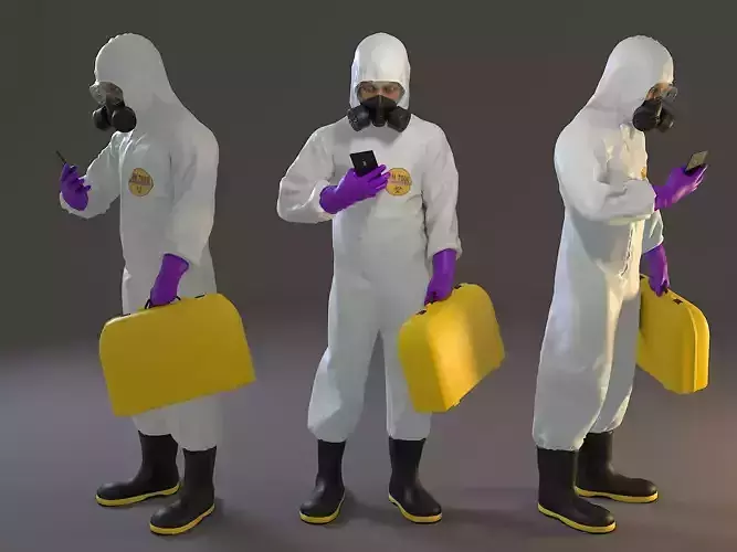Biohazard Suit Male ACC 2130 005 Low-poly 3D model