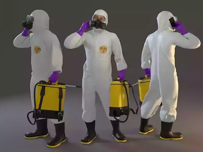 Biohazard Suit Male ACC 2130 007 Low-poly 3D model