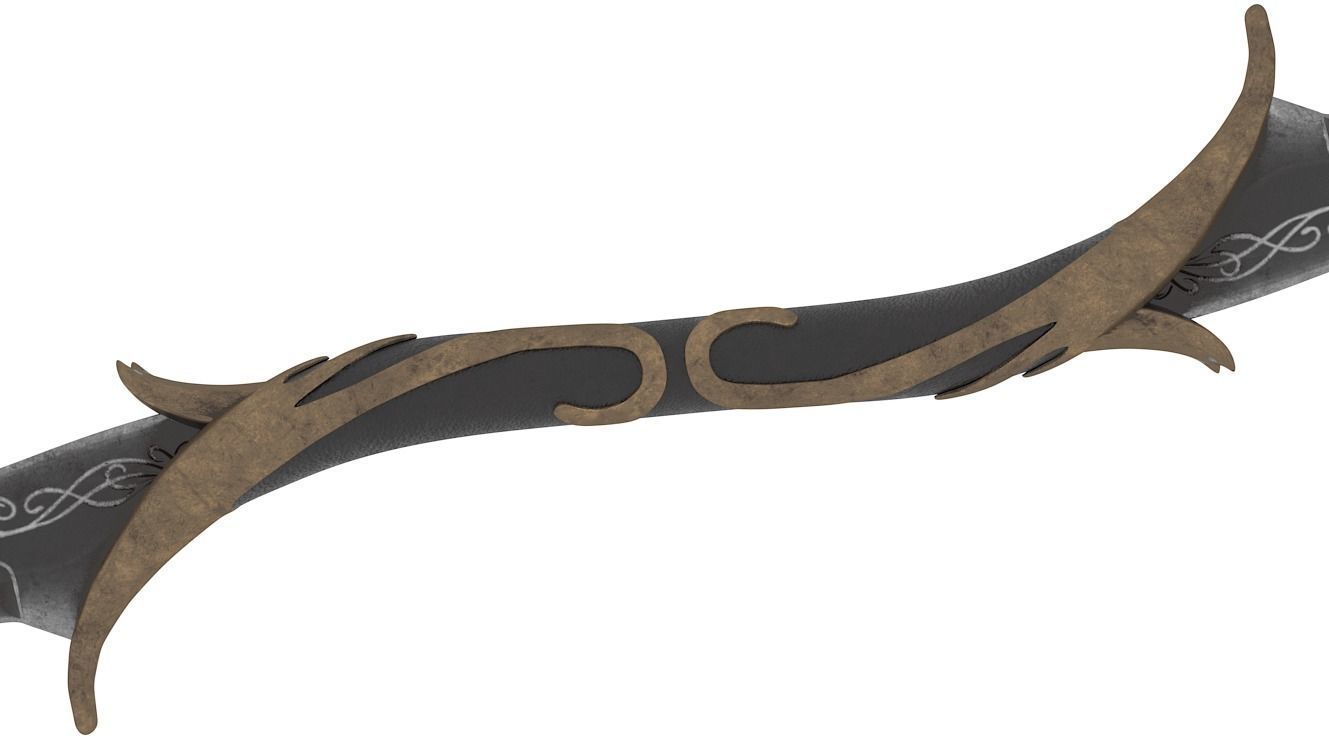 Two Blade Ancient Sword 3D model_5