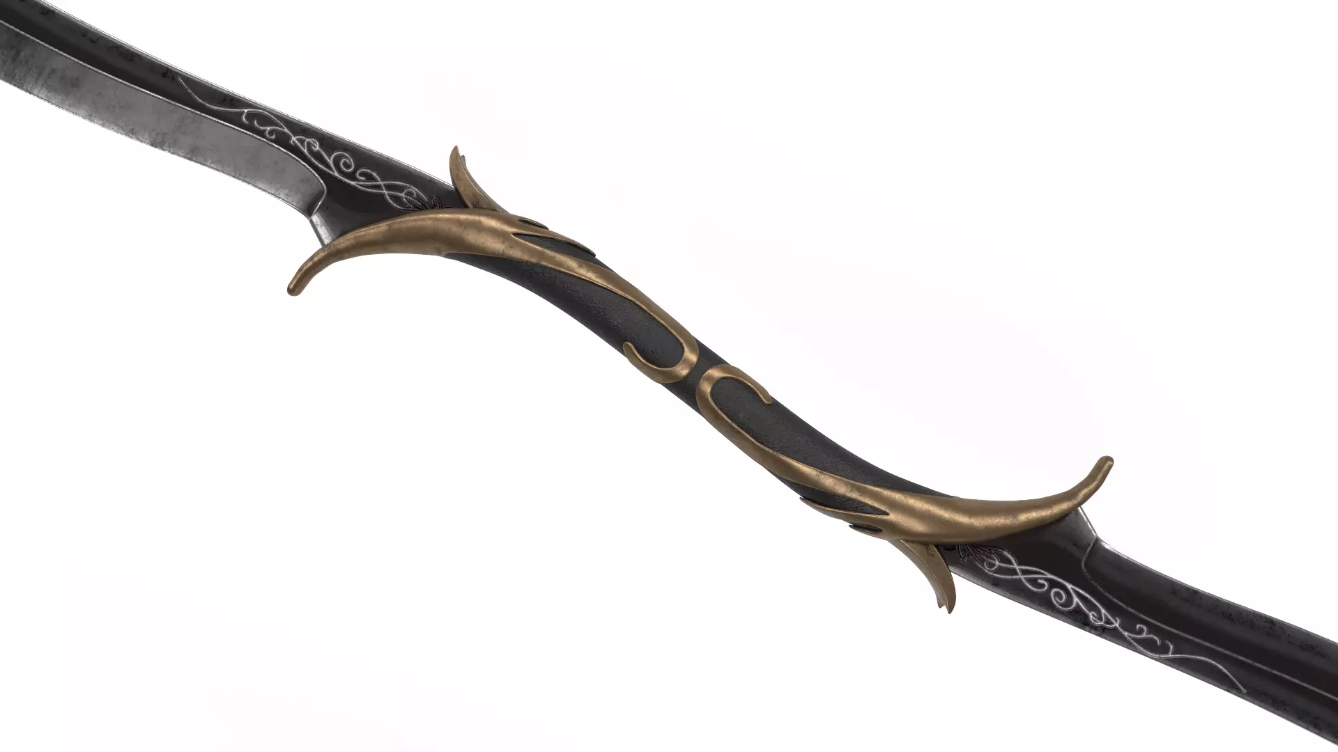 Two Blade Ancient Sword 3D model_0