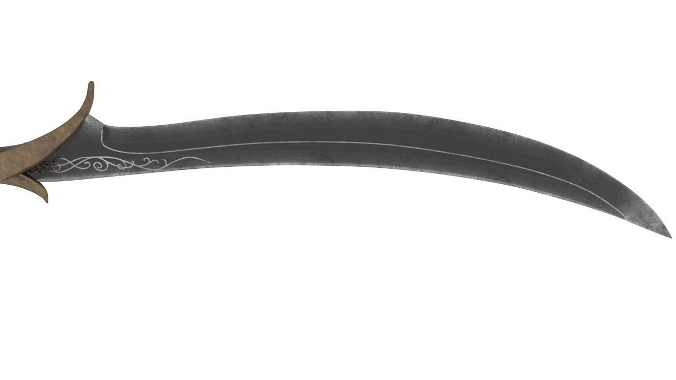 Two Blade Ancient Sword 3D model_6