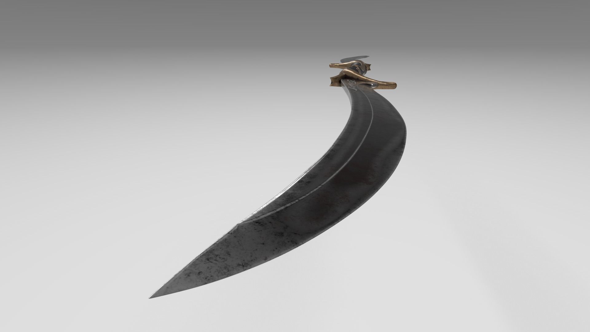 Two Blade Ancient Sword 3D model_4