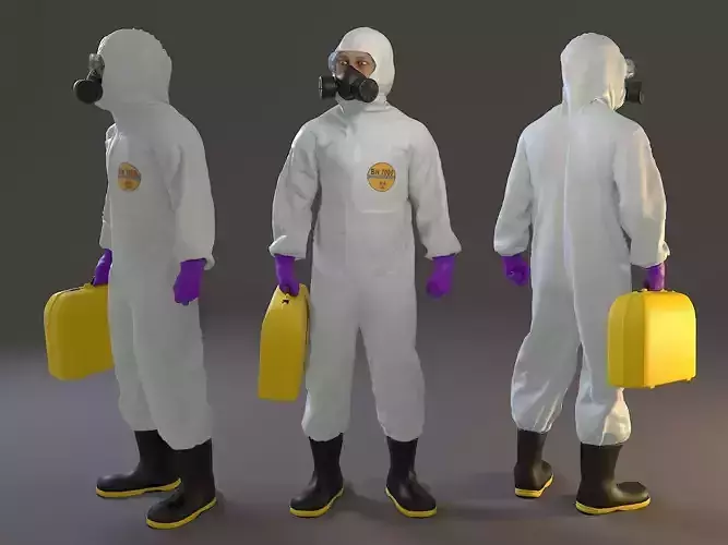 Biohazard Suit Male ACC 2130 008 Low-poly 3D model