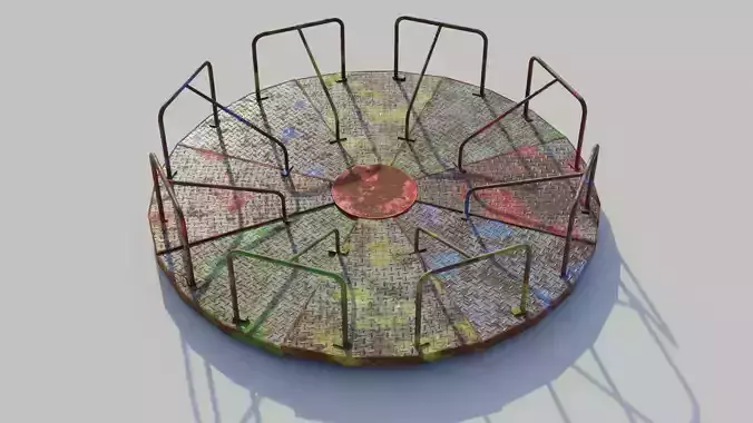 Playground Roundabout - Low-poly PBR  Low-poly 3D model