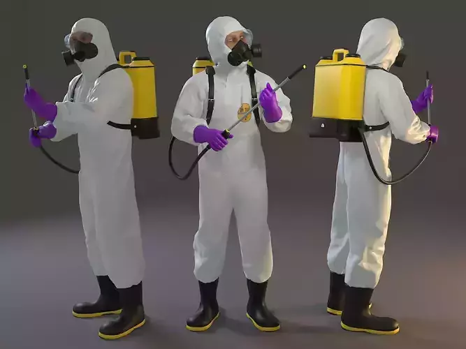 Biohazard Suit Male ACC 2130 010 Low-poly 3D model