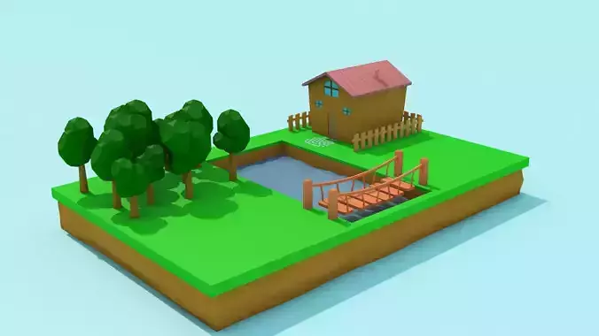 Cartoon house 3d model