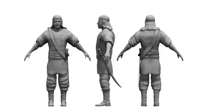islamic arabian muslim soilder 3d model