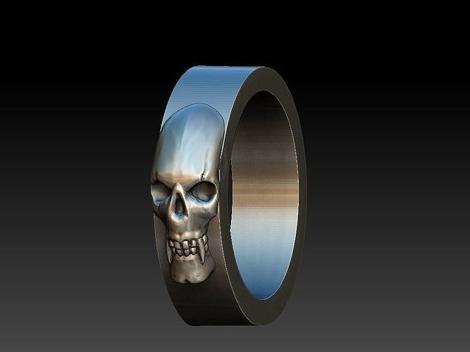 Skull Band Ring 3D print model