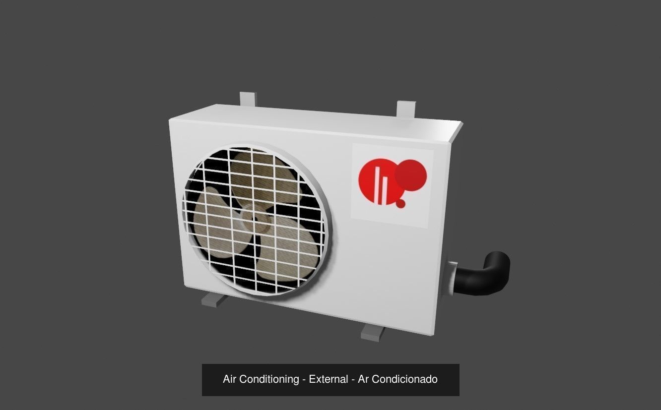 Air Conditioning Pack - Internal and External - Ar condicionado 3D Model Collection_1