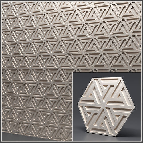 Gypsum 3D panel 3 3D model