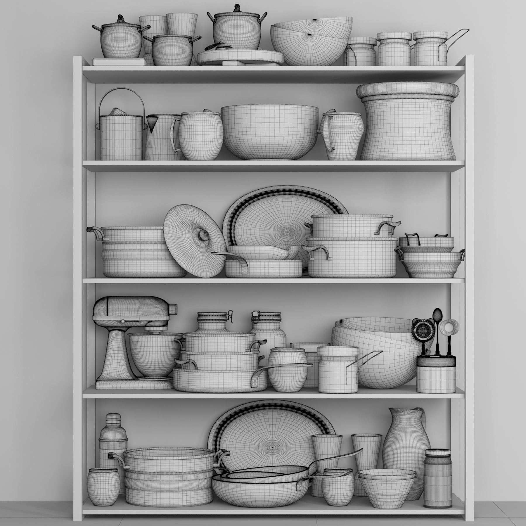 Large set for kitchen and cooking 3D model_1