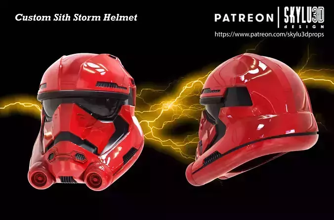 Custom Sith Storm Life Size Helmet 3D print ready STL 