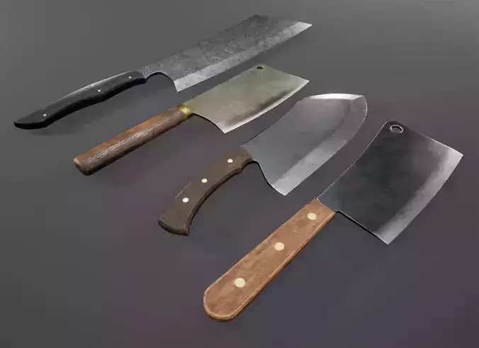 Cleaver Set Low-poly 3D model