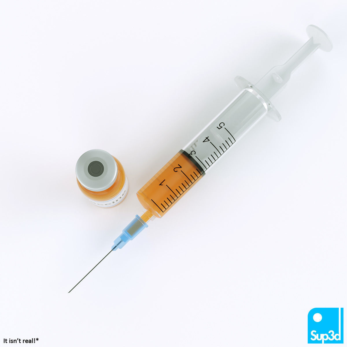 Syringe and Vaccine Vial 3D model_2
