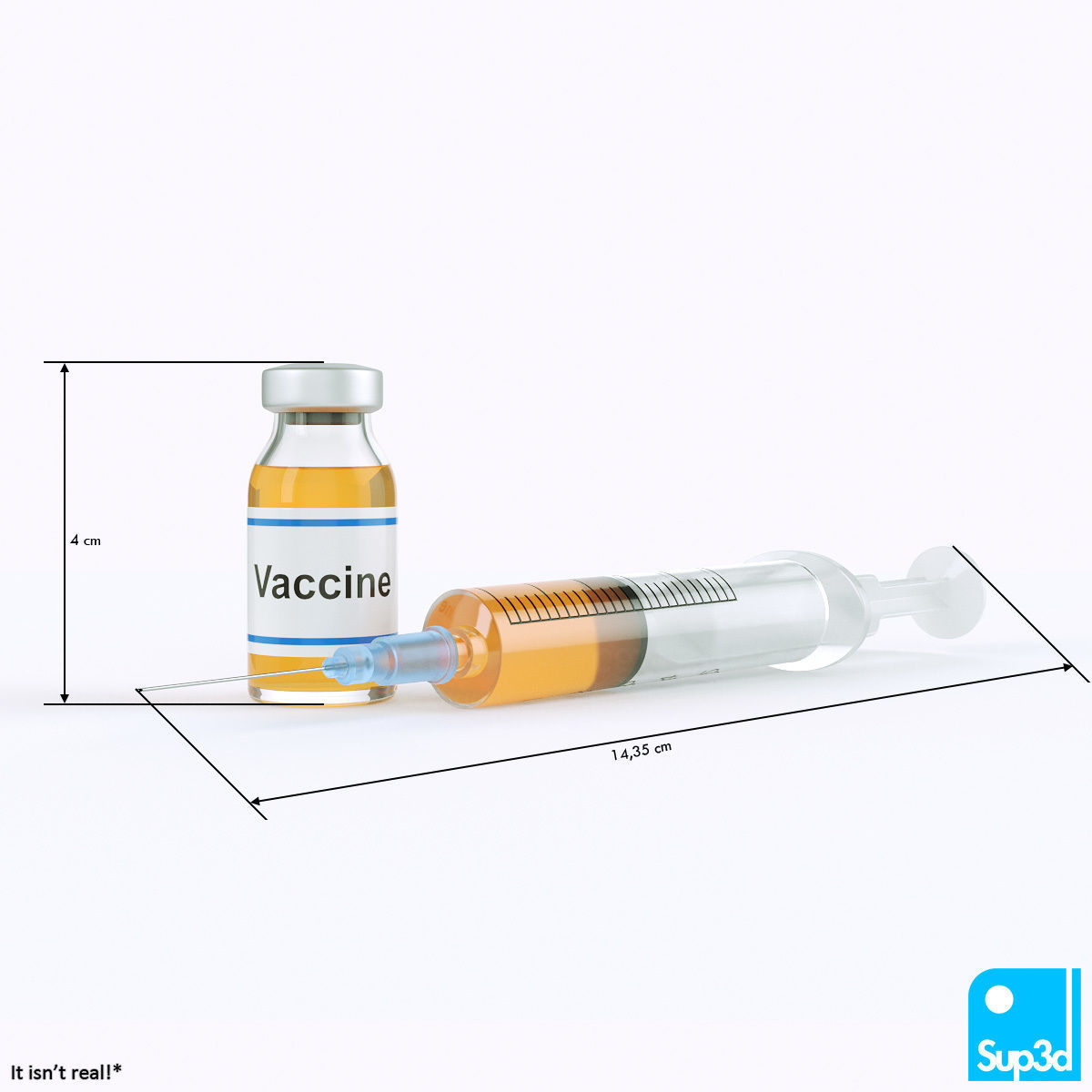 Syringe and Vaccine Vial 3D model_11