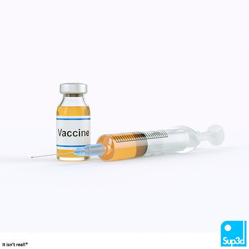 Syringe and Vaccine Vial 3D model