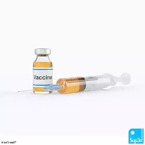 Syringe and Vaccine Vial 3D model