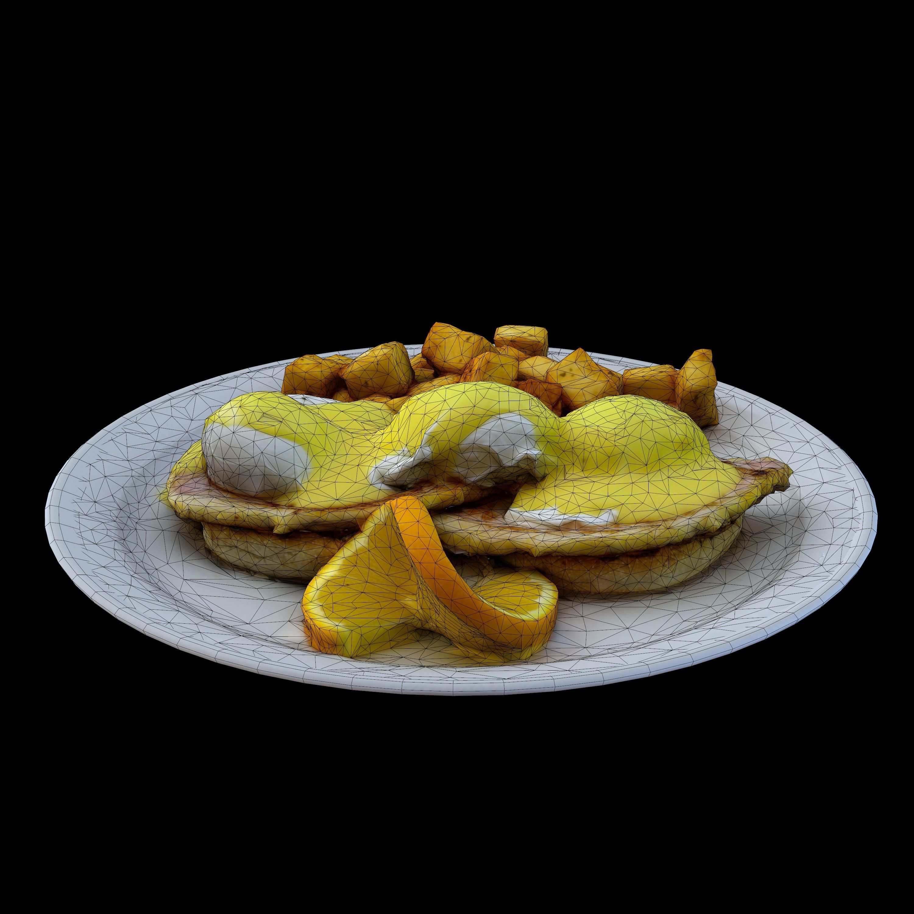 EGGS BENEDICT Low-poly 3D model_3