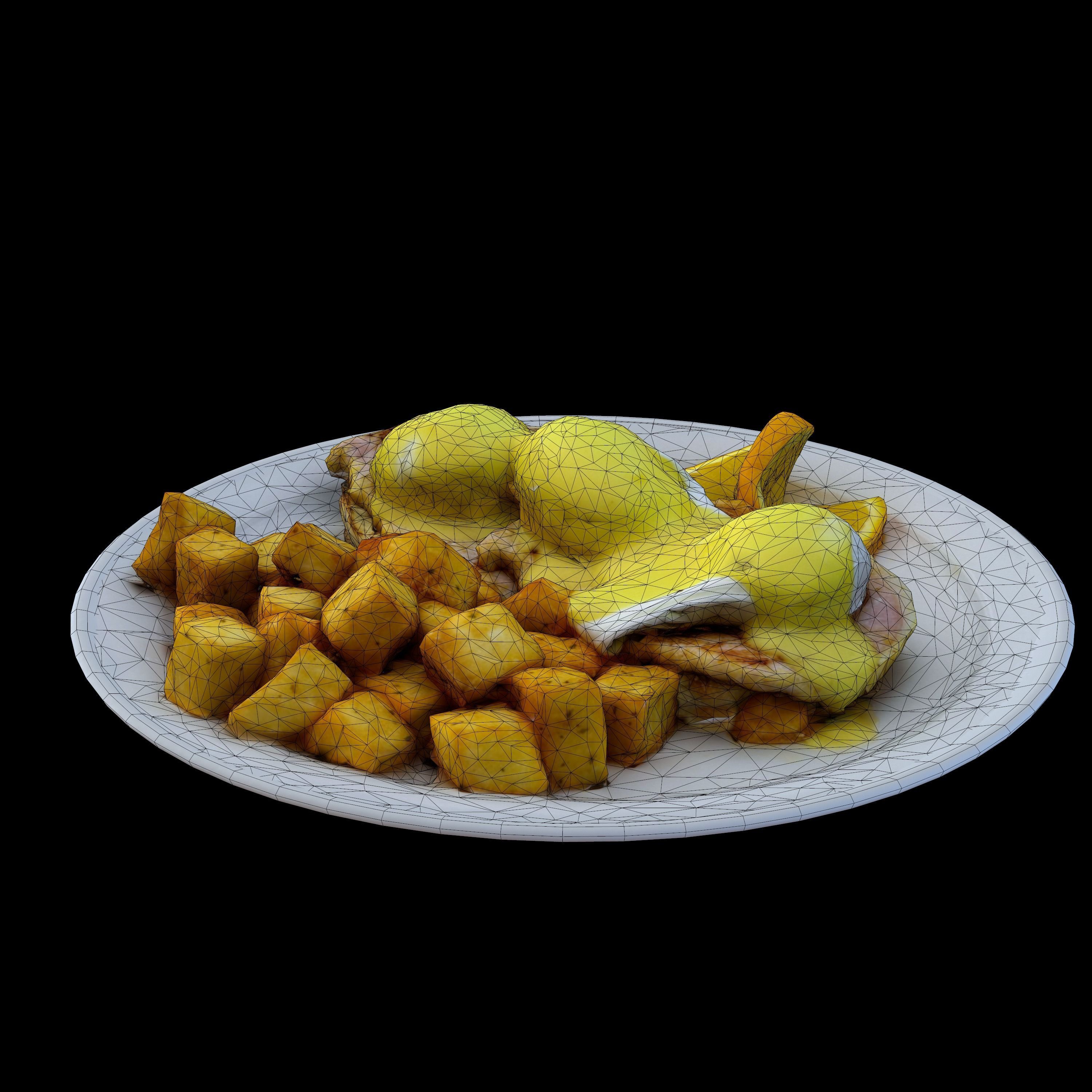 EGGS BENEDICT Low-poly 3D model_5