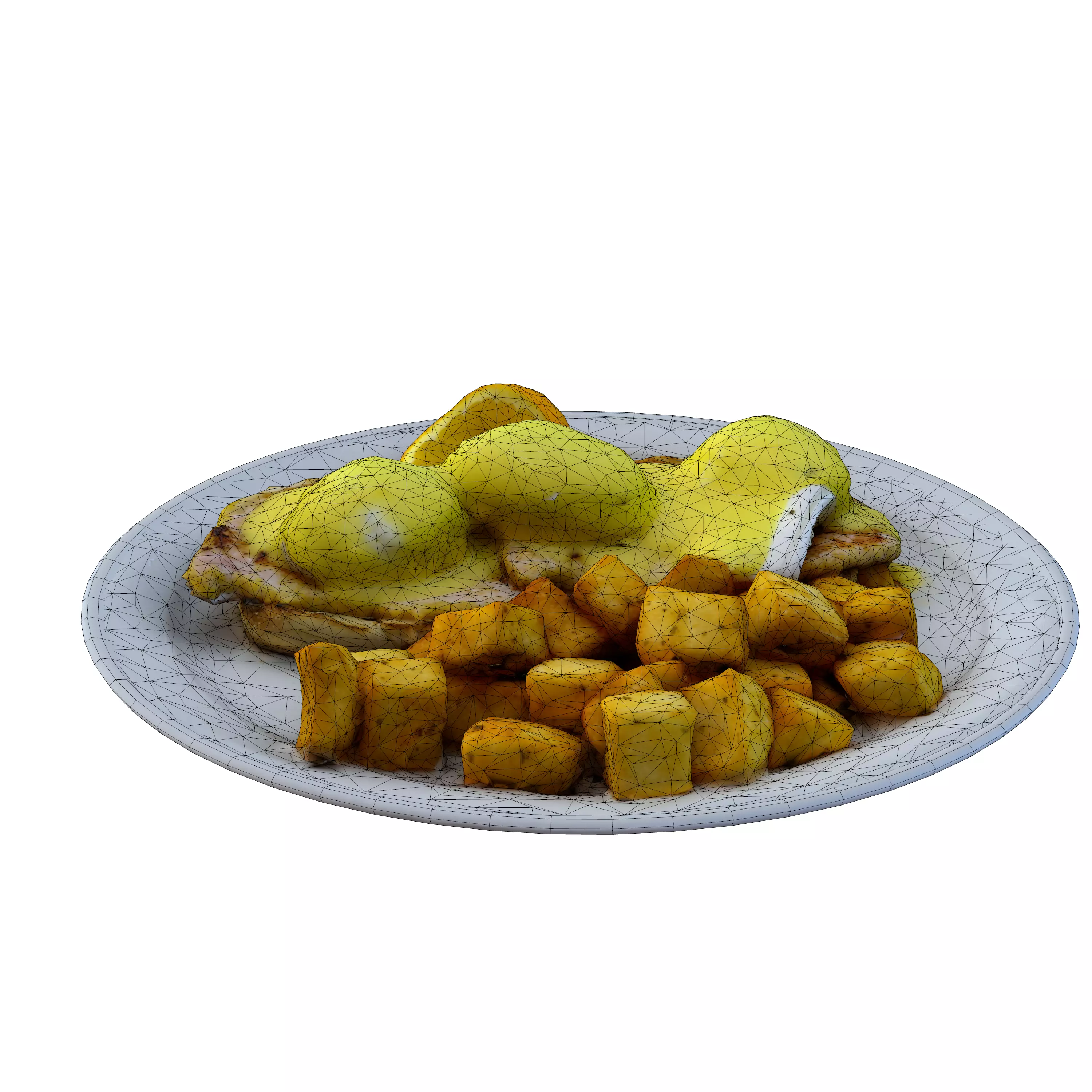 EGGS BENEDICT Low-poly 3D model_0