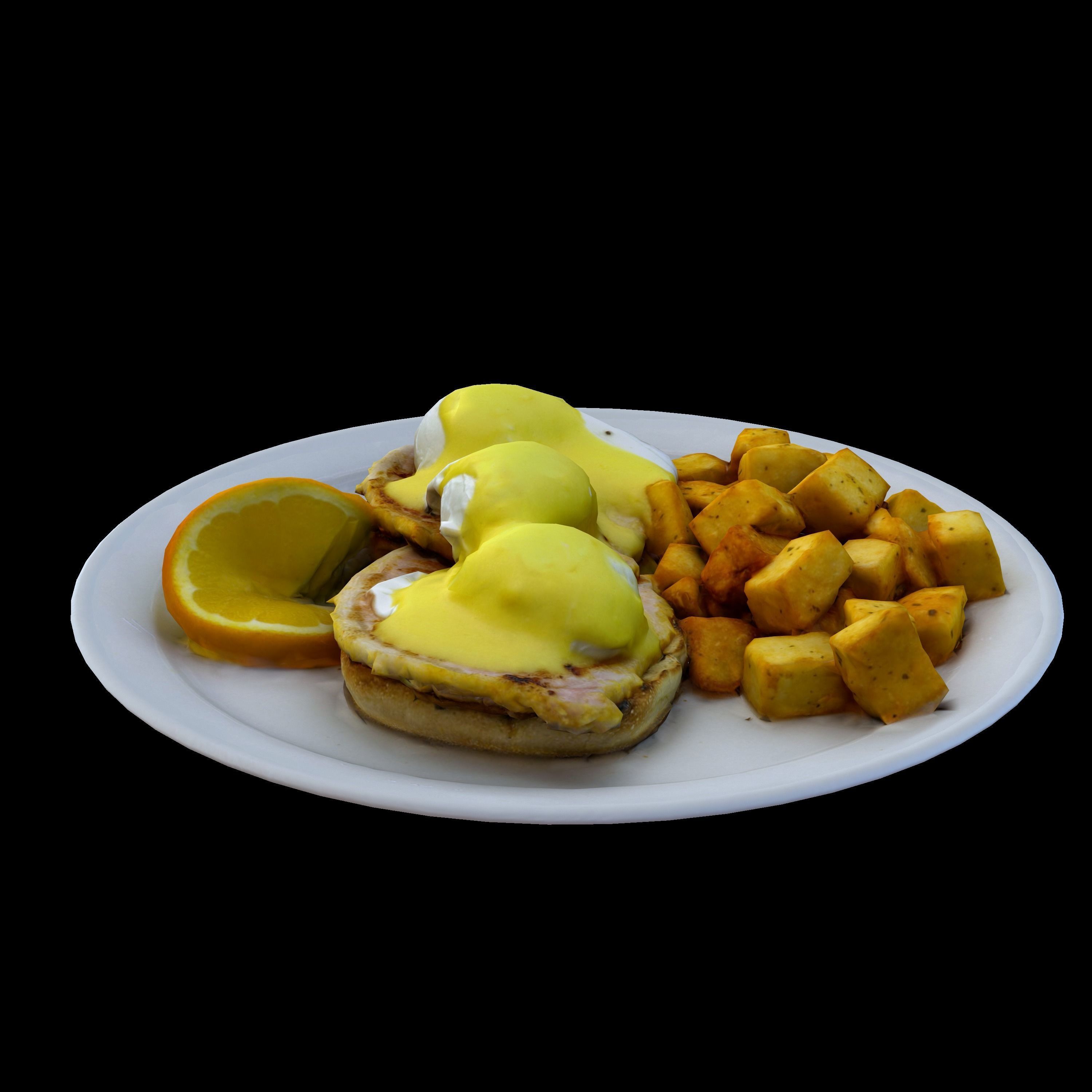 EGGS BENEDICT Low-poly 3D model_7