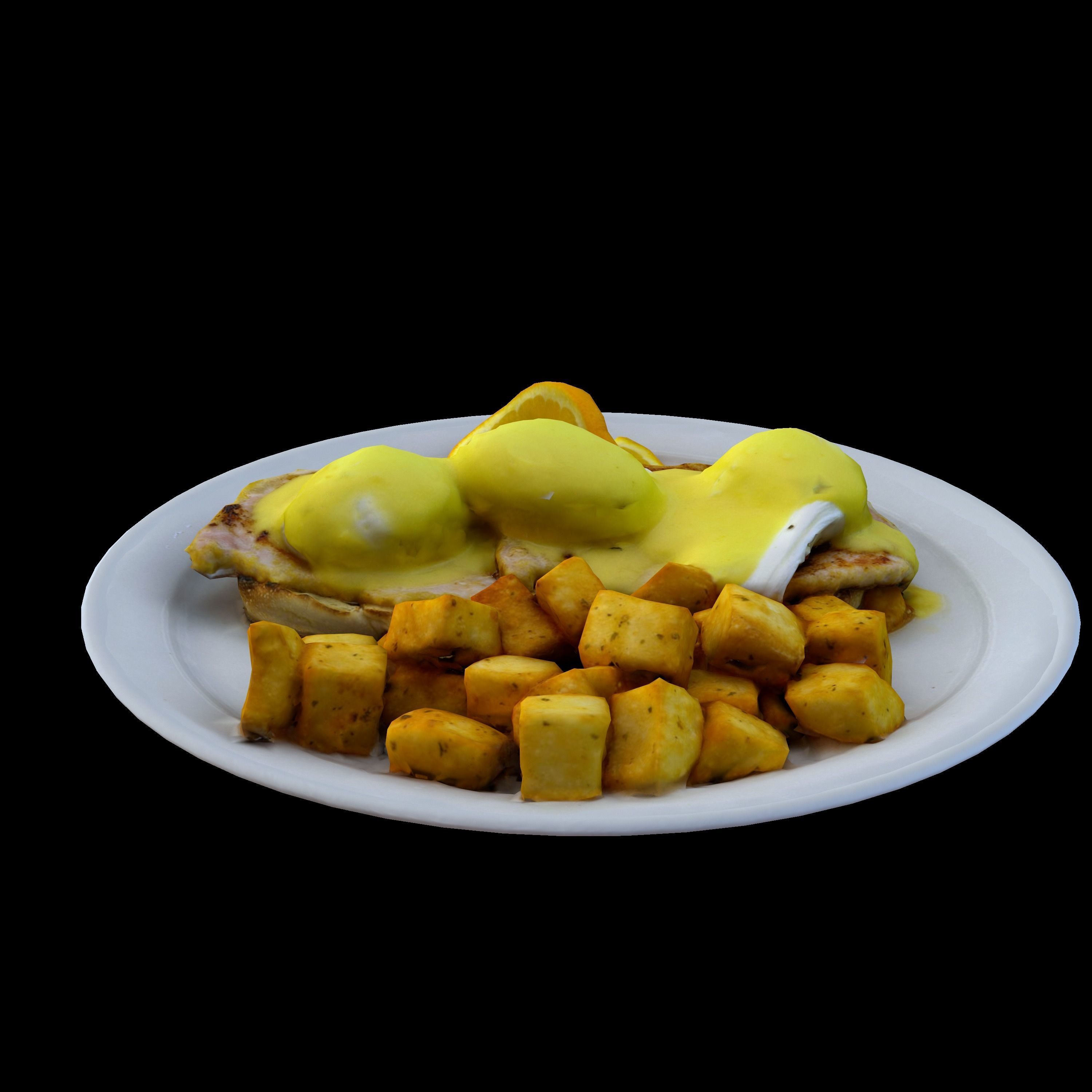 EGGS BENEDICT Low-poly 3D model_10