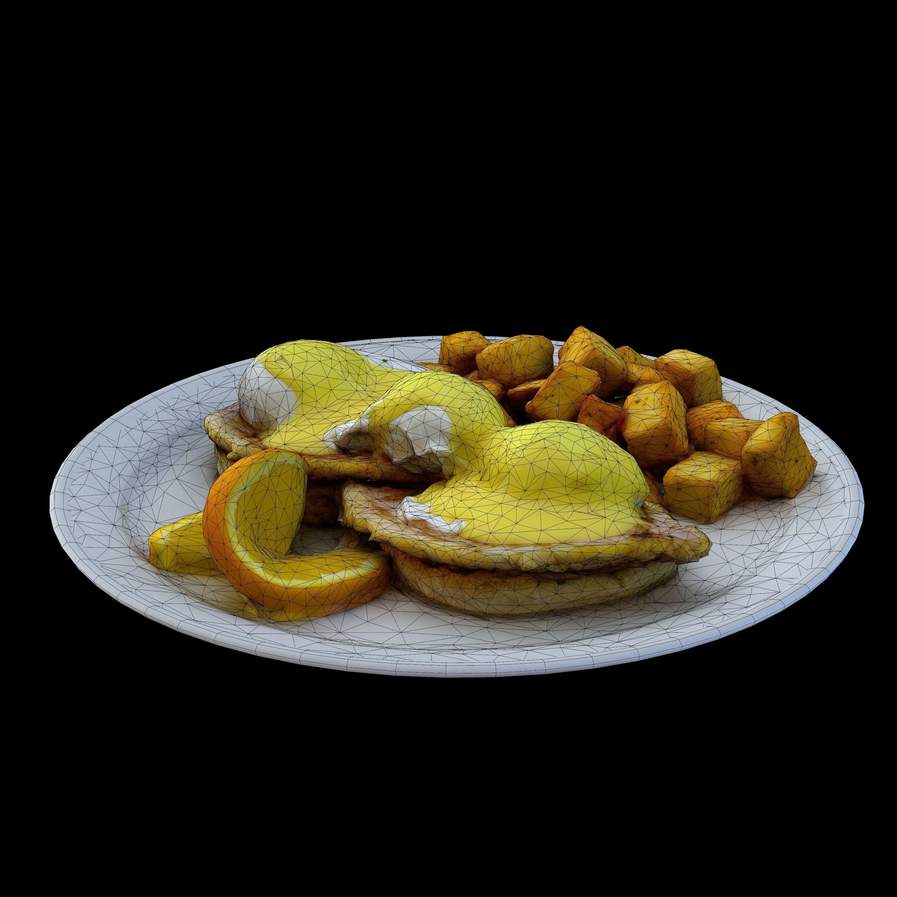 EGGS BENEDICT Low-poly 3D model_2