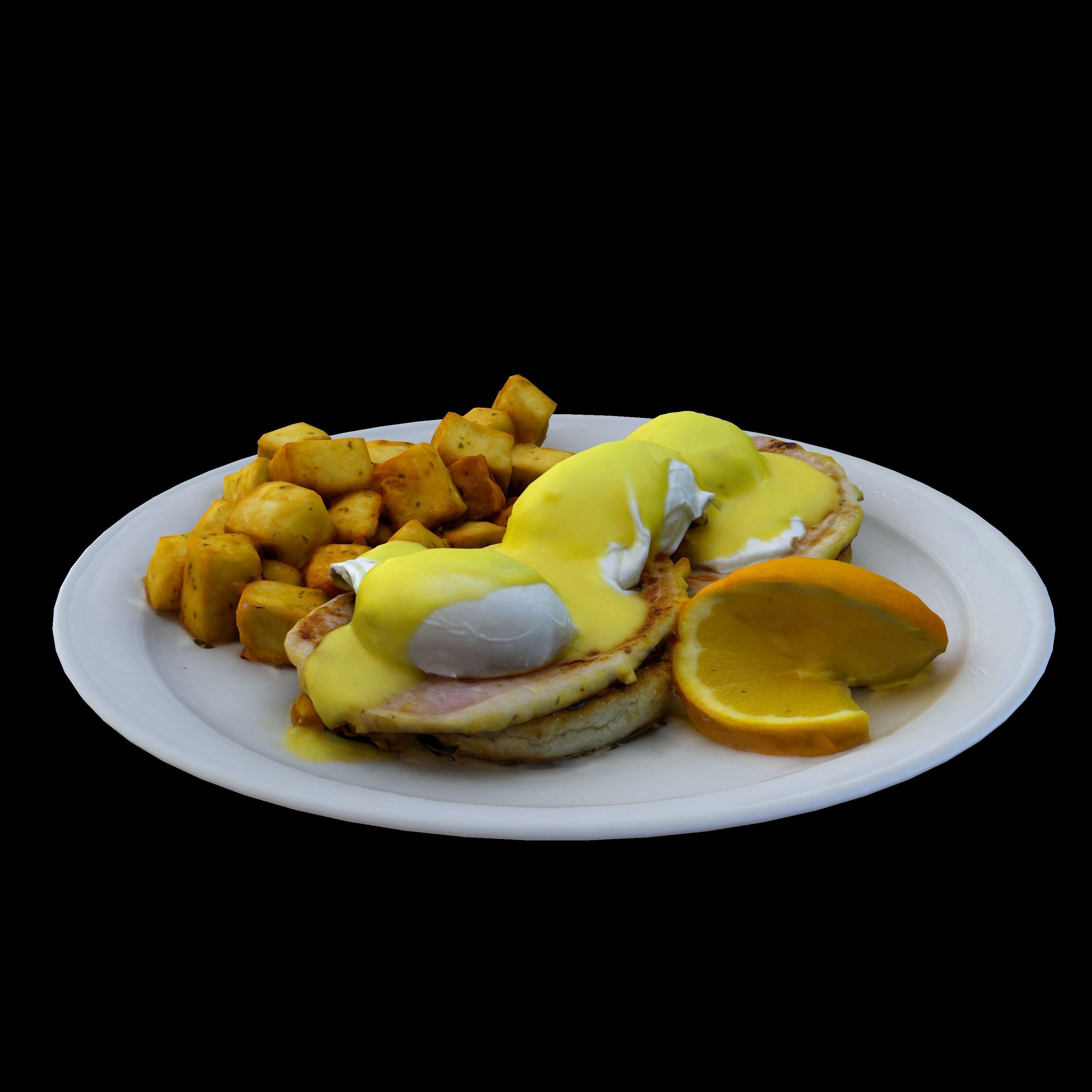 EGGS BENEDICT Low-poly 3D model_9