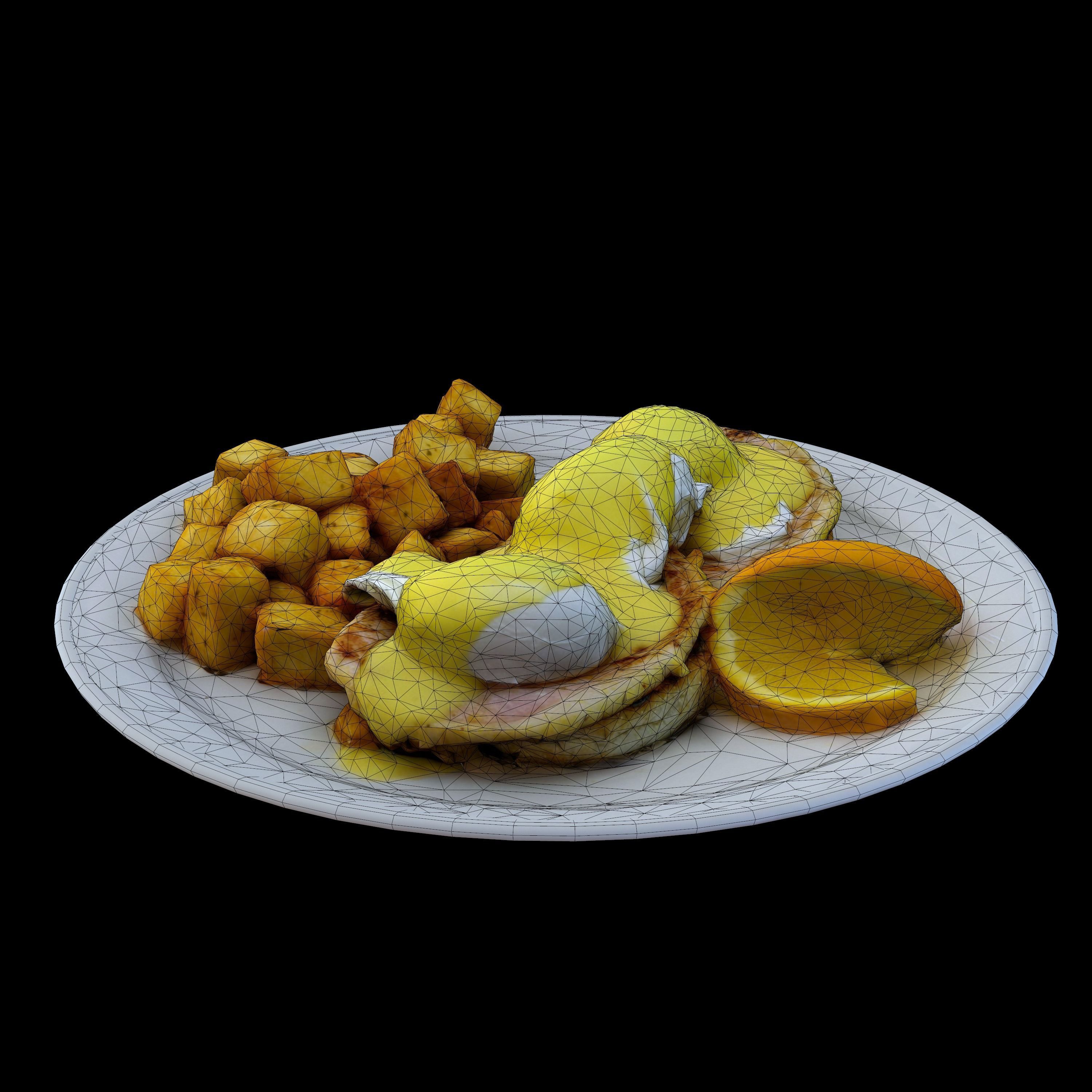 EGGS BENEDICT Low-poly 3D model_4