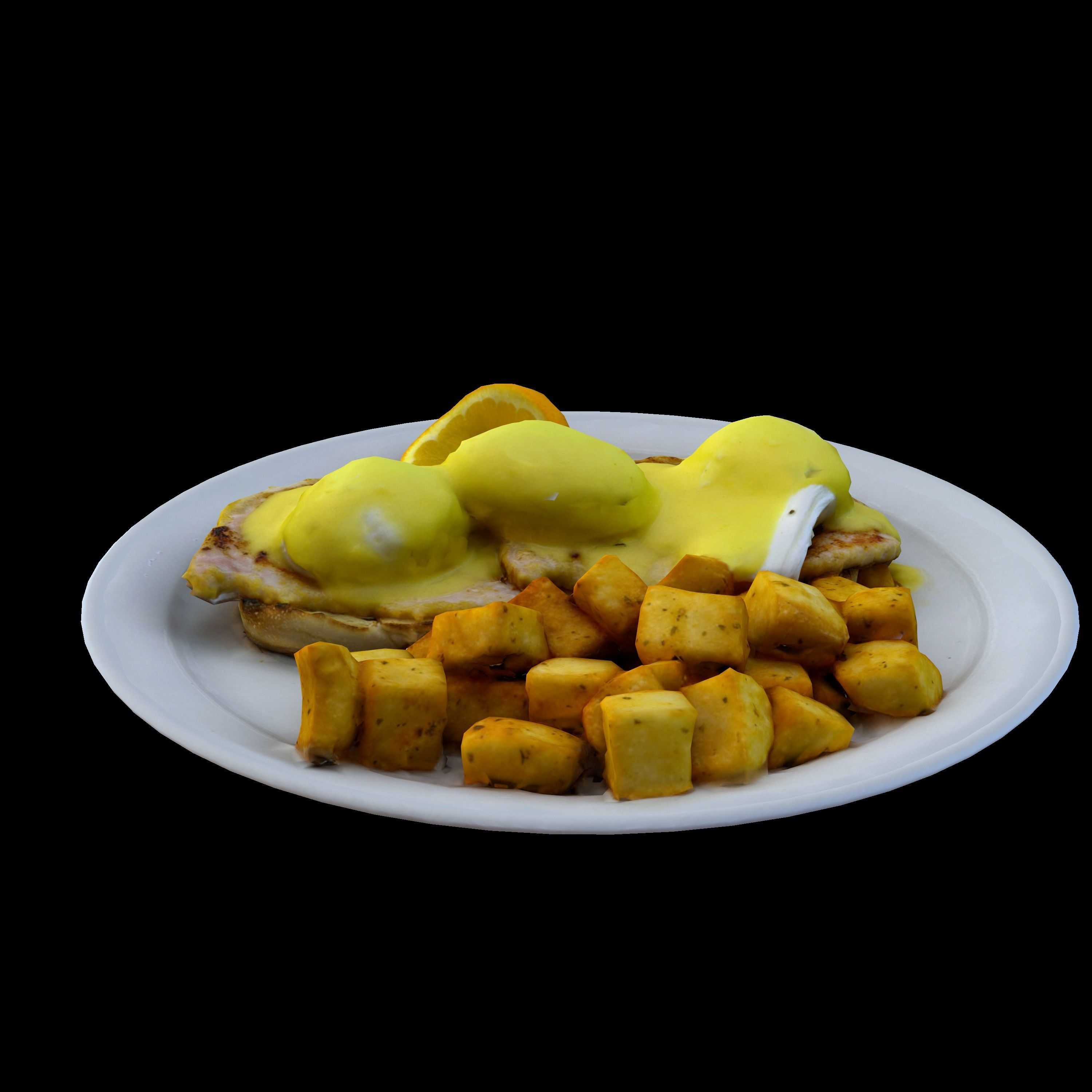 EGGS BENEDICT Low-poly 3D model_6