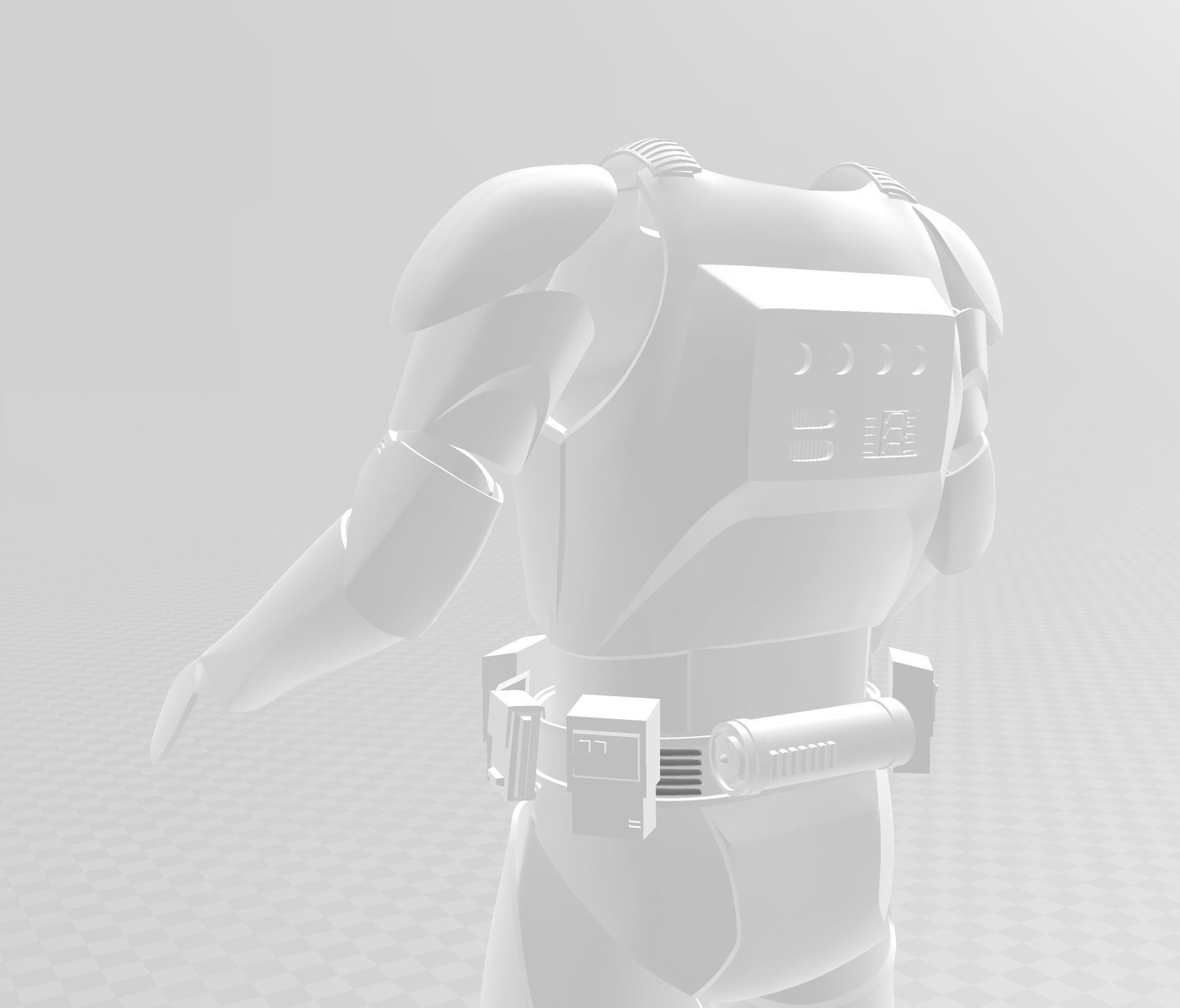 Star Wars Clone Trooper Phase 1 Phase 2 Armor No Helmet 3D print model_2