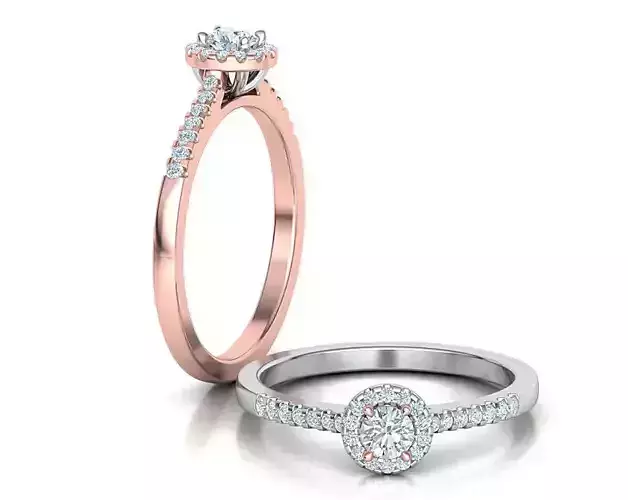 Halo Engagement ring Classic design 3dmodel