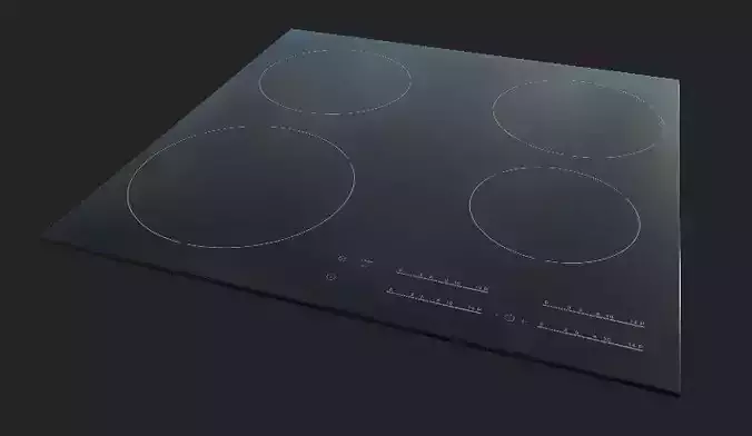 plate induction plate for kitchen or Low-poly 3D model  Low-poly 3D model